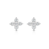 White Gold Diamond Cluster Earrings