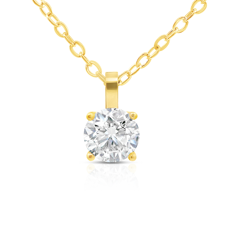 Diamond Solitaire Pendant - Yellow Gold