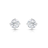 18ct White Gold Stud Earrings with Natural Round Brilliant Cut Diamonds