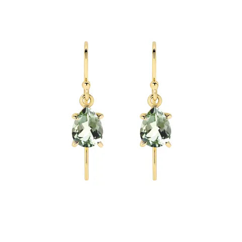 Green Amethyst Shepherd Hook Earrings