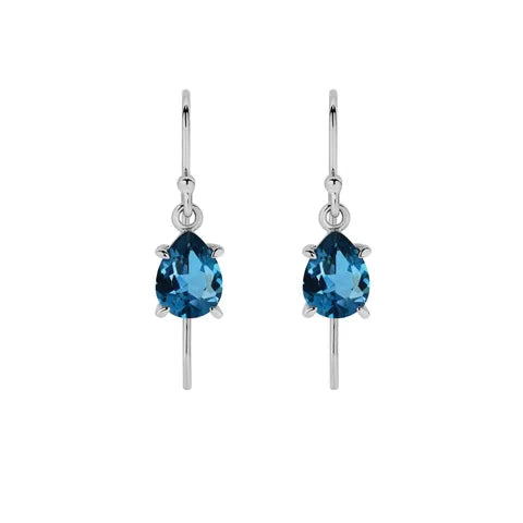 London Blue Topaz Shepherd Hook Earrings
