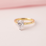 Piper-Two Tone-Pear Shaped Diamond Engagement Ring