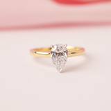 Piper-Two Tone-Pear Shaped Diamond Engagement Ring