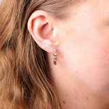 Yellow Gold Natural Diamond Huggie Earrings