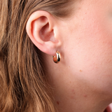 Yellow Gold Domed Hoop Earrings