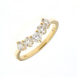 Round Brilliant Cut Diamond Curved Wedding Ring