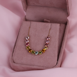 18ct rose gold multicolour tourmaline necklace available from Sydney fine jeweller York Jewellers.