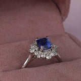  Claw set 18ct white gold ring with natural blue sapphire gemstone and round brilliant cut diamond sparkle available at York Jewellers Penrith and Warriewood (Sydney).