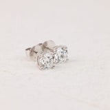 18ct white gold custom made diamond stud earrings featuring two 1.01ct natural round brilliant cut diamonds in claw settings available at York Jewellers Penrith and Warriewood (Sydney). 