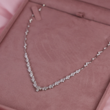 Close-up of 18ct white gold necklace showcasing 125 diamonds, available at York Jewellers Penrith.