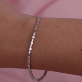 18ct white gold mixed shape diamond bracelet available from Sydney fine jeweller York Jewellers.