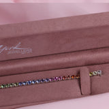 18ct white gold multicoloured sapphire bracelet available from Sydney fine jeweller York Jewellers.