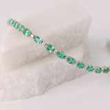 Natural Emerald and Diamond Tennis Bracelet
