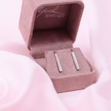 18ct White Gold Diamond Bar Earrings