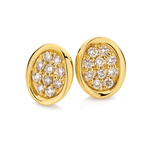 9ct Yellow Gold Oval Diamond Stud Earrings