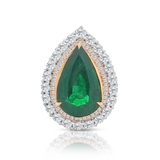 Pear Emerald and Diamond Ring