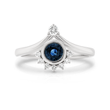 Sapphire & Diamond Semi Halo Ring