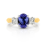 Tanzanite & Diamond Trilogy Ring
