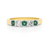Emerald & Diamond Bar Set Anniversary Ring