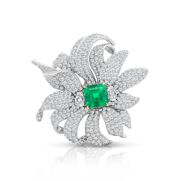 Trilogy Transformer Emerald and Diamond Ring