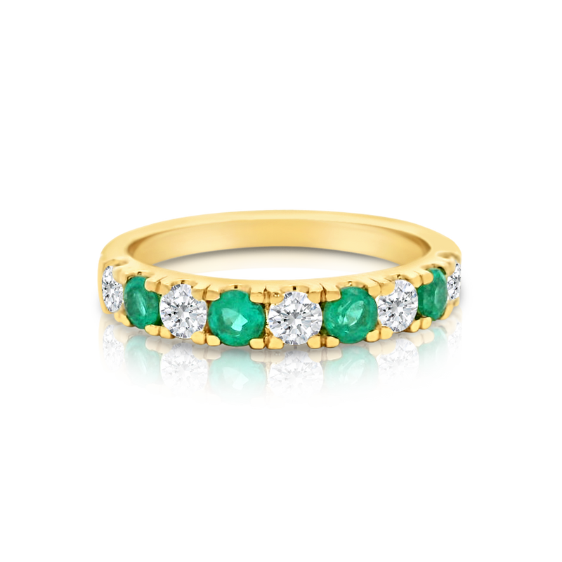 Emerald and Diamond Wedding/Anniversary Ring