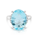 Aquamarine and Diamond Ring