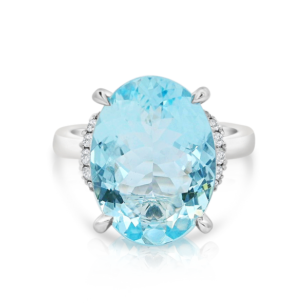 Aquamarine and Diamond Ring