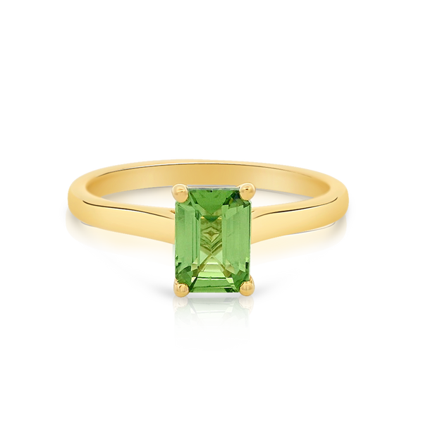 Green Sapphire Solitaire Ring