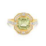 Gatsby-Yellow Tourmaline & Diamond Halo Ring