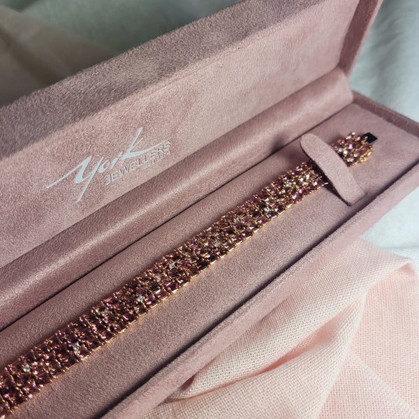 Pink Princess Cut Tourmaline Bracelet