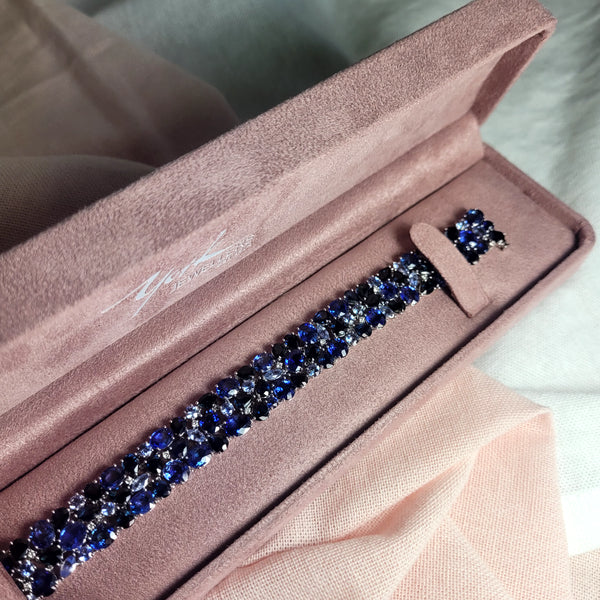 Blue Sapphire Wide Bracelet