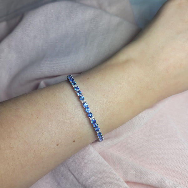 Sapphire & Diamond Tennis Bracelet