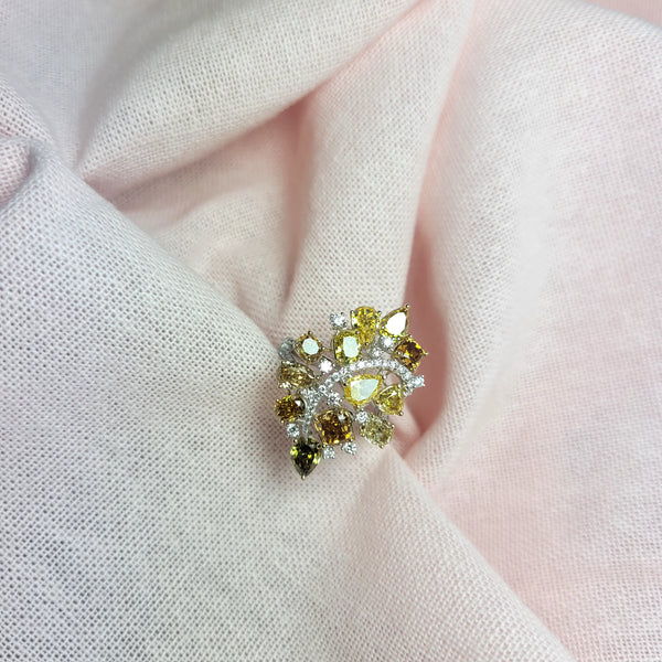 Champagne Diamond & White Diamond Dress Ring