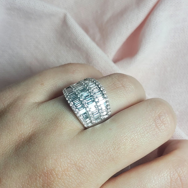 Seven Rows of Diamonds Dress Ring
