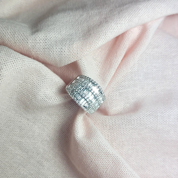 Seven Rows of Diamonds Dress Ring