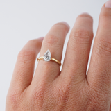 Piper-Two Tone-Pear Shaped Diamond Engagement Ring