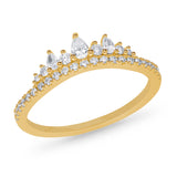 Fancy Claw Set Diamond Wedding Ring