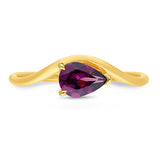 Pear Shape Rhodalite Garnet Ring