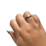 Opal, Amethyst. Peridot and Pink Sapphire Ring