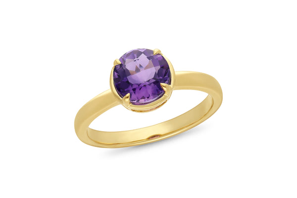 Yellow Gold Amethyst Dress Ring