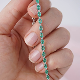 Natural Emerald and Diamond Tennis Bracelet