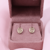 9ct Yellow Gold Oval Diamond Stud Earrings