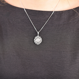 18ct White Gold and Diamond Flower Design Pendant