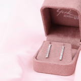 18ct White Gold Diamond Bar Earrings