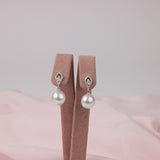 18ct White Gold Diamond South Sea Pearl Stud Earrings