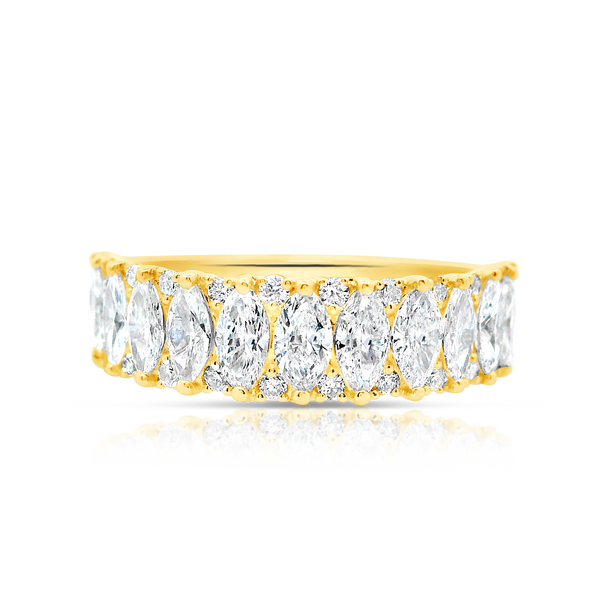 Yellow Gold Marquise Diamond Anniversary Ring