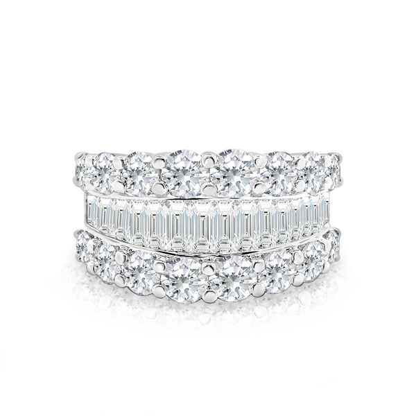 Diamond Three Row Dress Ring