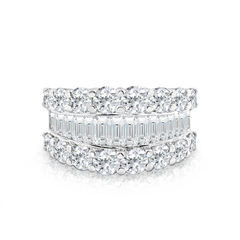 Diamond Three Row Dress Ring