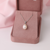 9ct White Drop 10mm Freshwater Pearl Pendant