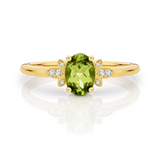 18ct Yellow Gold Peridot & Diamond Ring